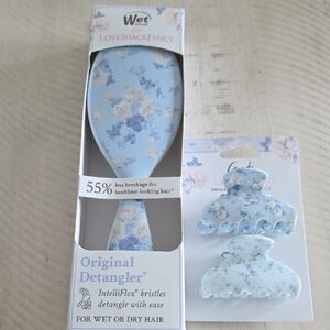 LoveShackFancy Blue Floral Detangler Brush